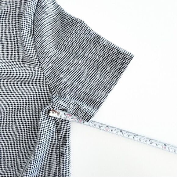 Dex Dress Knit Houndstooth Plaid Black White Short Sleeved Pullover Women's M - Picture 8 of 9